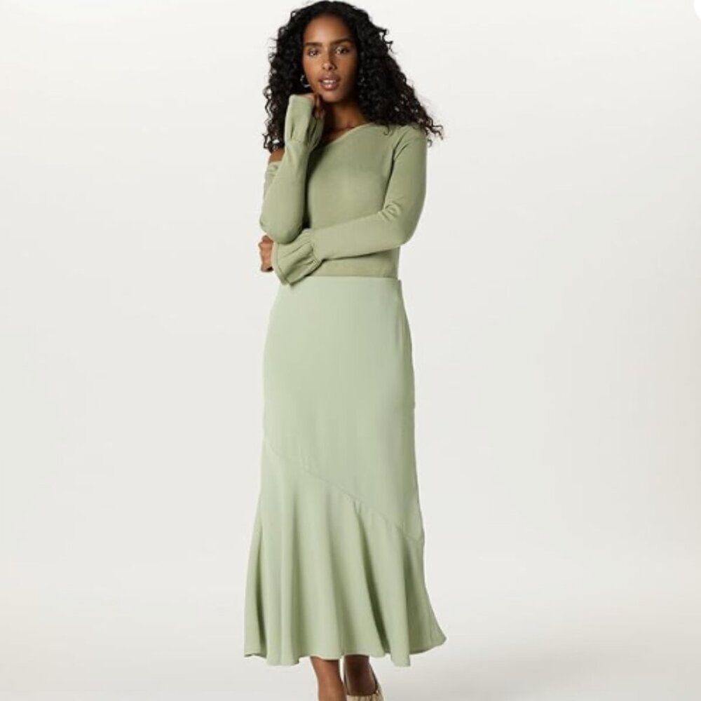 Women’s Maxi Skirt M NWT Flowy Long Lined Lightweight Boho Minimalist